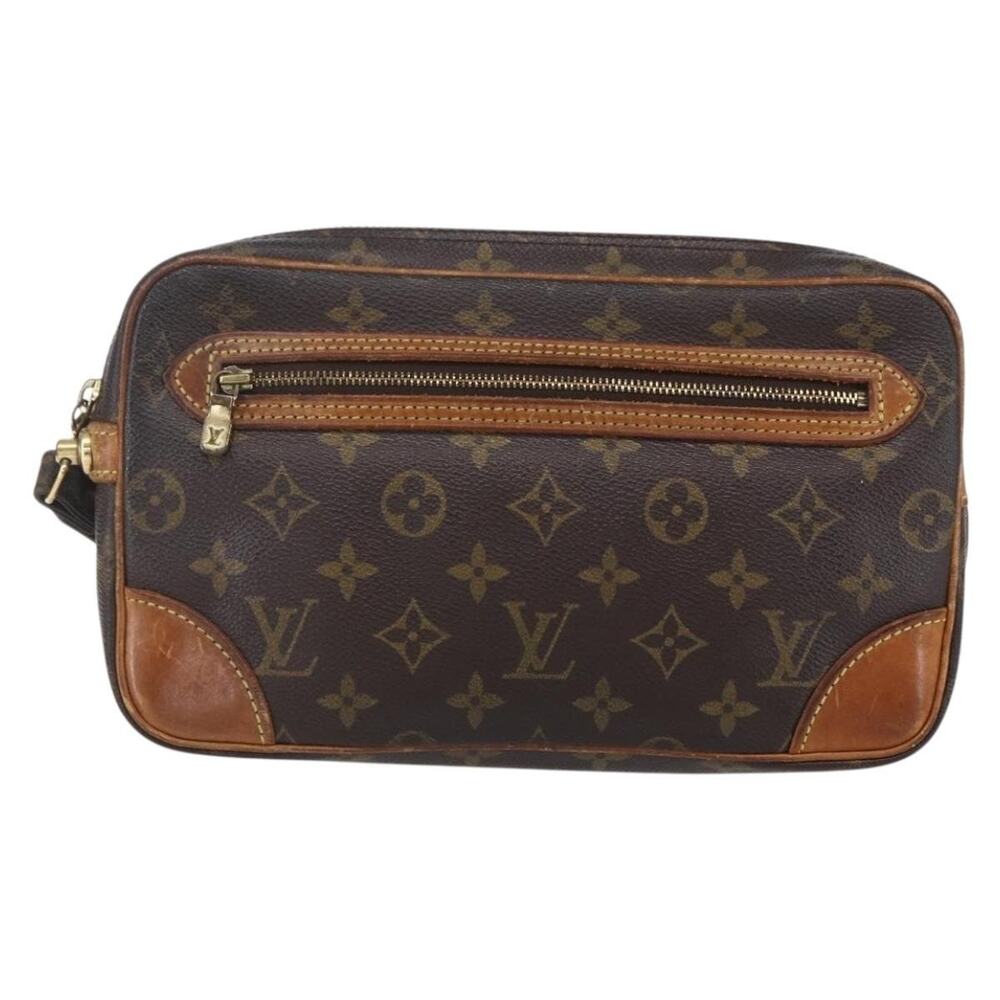 Louis Vuitton Monogram Marly Dragonne GM Clutch Bag Brown